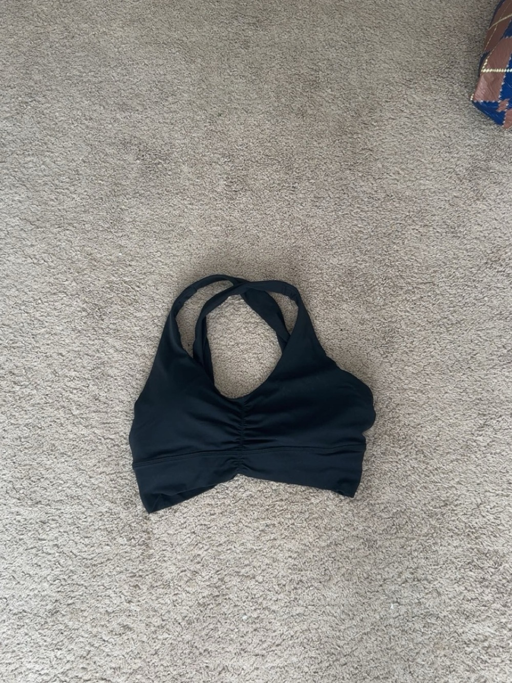 Target Black Ruched Cross-Back Bikini Top